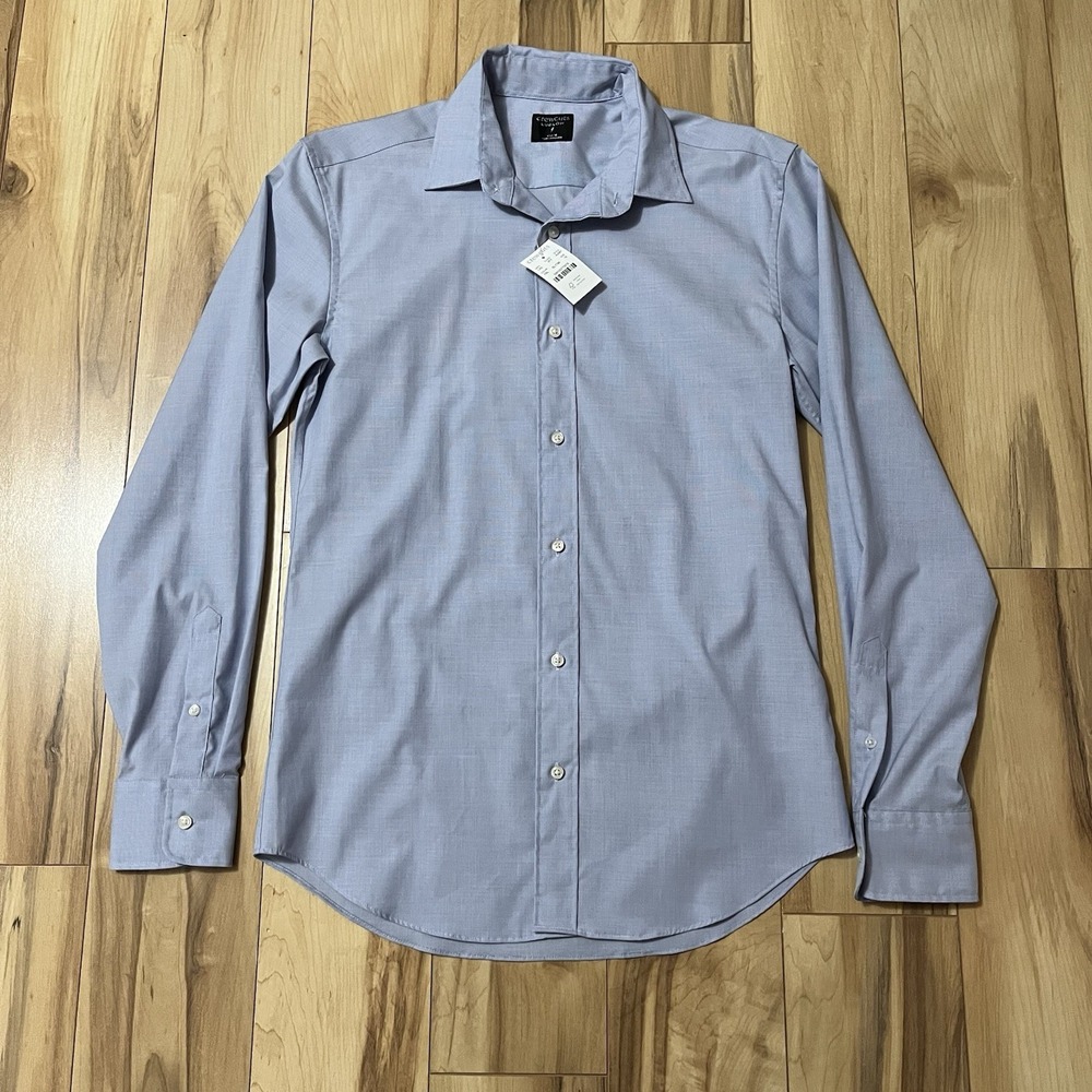 NWT Crewcuts Button-Up Dress Shirt Boys Size 16 Blue Cotton School Uniform